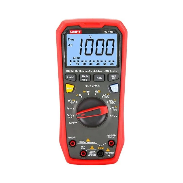Alt view image 8 of 14 - Multimeter clamp Meter UT61E+ UT61B+ UT61D+ Digital Multimeter 1000V True RMS C/DC Voltage Current Resistance Capacitance Tester(UT61B+)