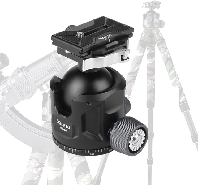Alt view image 7 of 12 - Aluminum Ball Head for Shooting Tripod 360° Panoramic Ball Head for DSLR Camera Compatible with Arca Swiss and Picatinny Maximum Load Capacity of 77lbs for Hunting and Photography (54mm)