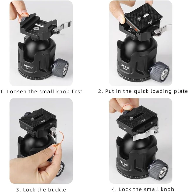 Alt view image 12 of 12 - Aluminum Ball Head for Shooting Tripod 360° Panoramic Ball Head for DSLR Camera Compatible with Arca Swiss and Picatinny Maximum Load Capacity of 77lbs for Hunting and Photography (54mm)
