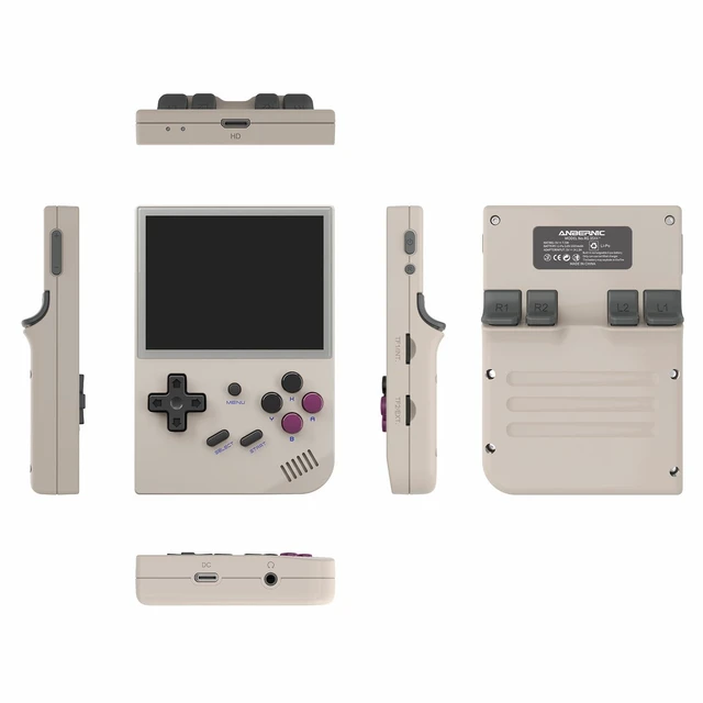 Alt view image 12 of 14 - RG35XX 2024 Retro Gaming Consoles with 64GB Card rg35xx Handheld Game Console 3.5 inch IPS Screen Linux System Classic Emulator Hand Held Gaming Console Support HDMI TV Output Gray