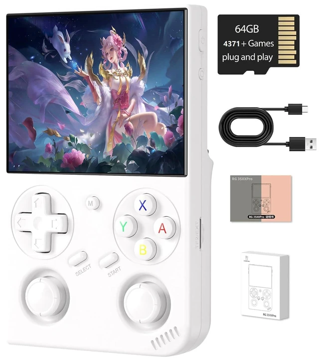 Alt view image 8 of 14 - Anbernic RG35XX Pro Retro Handheld Game Console , RG 35XXPro Support HDMI TV Output 5G WiFi Bluetooth 4.2 , 3.5 Inch IPS Screen Linux System Preloaded 4353 Games 3200mAh Battery(White-New)