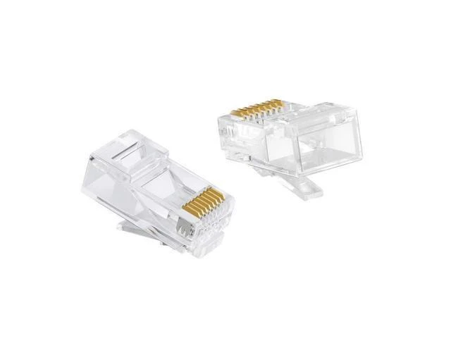 Alt view image 8 of 12 - Cat6 RJ45 Ends, 100-PACK Cat6 Connector, Cat6 / Cat5e RJ45 Connector, Ethernet Cable Crimp Connectors UTP Network Plug for Solid Wire and Standard Cable, Transparent