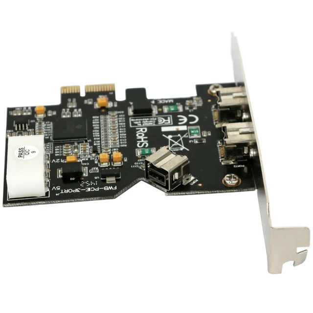 Alt view image 6 of 6 - PCI Express PCI-E x1 to 3 Ports 1394B Controller Card Add On Card for FireWire 800 IEEE 1394 B 2+1 Digital Camera Video Capture