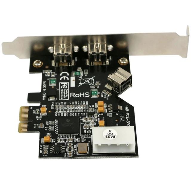 Alt view image 5 of 6 - PCI Express PCI-E x1 to 3 Ports 1394B Controller Card Add On Card for FireWire 800 IEEE 1394 B 2+1 Digital Camera Video Capture