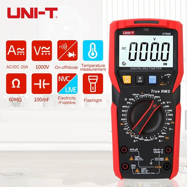 Alt view image 10 of 14 - UT89X Digital Multimeter Professional Tester True RMS AC/DC 1000V 20A Voltage Current Temperature Conductance Meter (UT89X)