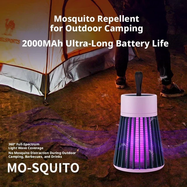 Alt view image 9 of 10 - SOEWIOU Gray USB Rechargeable Mosquito Killer Lamp, Portable Electric Mosquito Trap, Indoor Outdoor Mosquito Repellent for Home Dormitory Camping