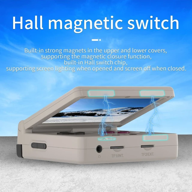 Alt view image 9 of 14 - RG35XX flip Handheld Game Console No GamesClamshell Retro Game Console Classic Portable Gaming Console with 3.5 inch IPS Screen 3300mAh Battery Supports 5G WiFi Bluetooth HD,TV Output Gray