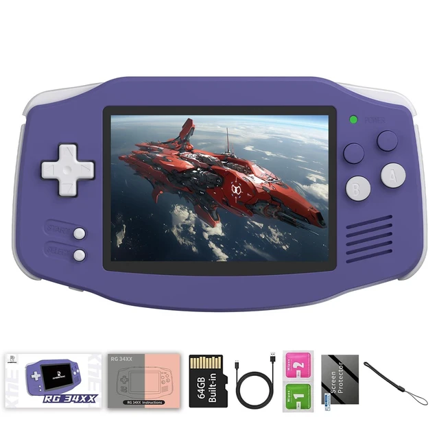 Alt view image 7 of 12 - RG34XX Retro Handheld Game Consoles Classic Retro Gaming Console 64G Card Preloaded Games 5000+ rg34xx Portable Gaming Console Linux 64-bit 3500mAh Battery WiFi Bluetooth HD and TV Output Indigo