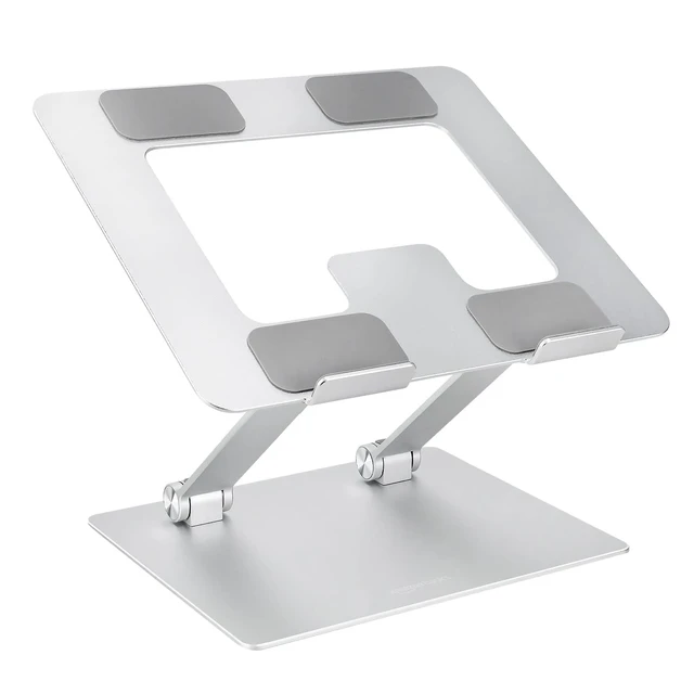 Alt view image 13 of 13 - SOEWIOU Sturdy and Portable Ergonomic Laptop Stand for Desk, Adjustable Riser, Fits all Laptops and Notebooks up to 17.3 Inch, Silver, 10 x 8.7 x 6 in
