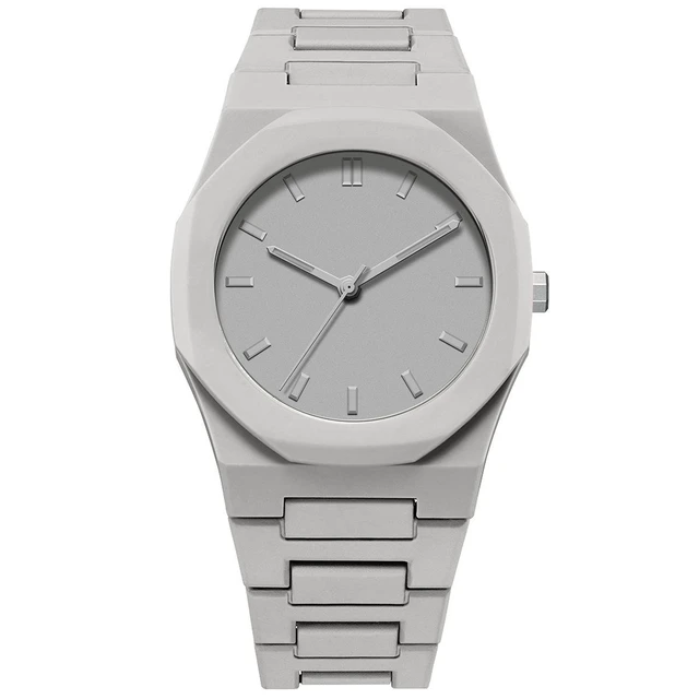 Alt view image 5 of 8 - SOEWIOU Unisex Quartz Wrist Watch, Fashion Dopamine Color Analog Watch, Lightweight Plastic Case with Silicone Strap, Casual Watch for Men, Women & Teens, Gray