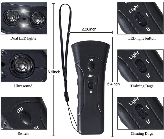 Alt view image 10 of 12 - SOEWIOU Dual-Head Ultrasonic Dog Repeller, Portable Dog Training Device, Anti-Barking Trainer, Outdoor Pet Deterrent for Cross-Border