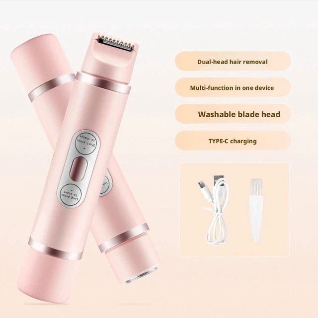 Alt view image 7 of 9 - SOEWIOU Women's 2-in-1 Hair Trimmer, Dual-Head Electric Body Shaver, Wet & Dry Hair Removal Tool for Legs, Arms & Underarms, Smooth Pink Finish