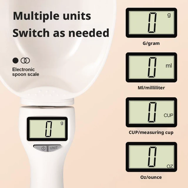 Alt view image 5 of 7 - Digital Measuring Spoon Scale Rechargeable Kitchen Food Scale 500g x 0.1g High Precision Weighing Tool with LCD Display 2 Interchangeable Food-Grade Spoons for Baking Coffee & Spices White