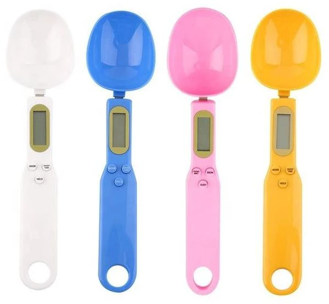 Alt view image 6 of 7 - Digital Measuring Spoon Scale Rechargeable Kitchen Food Scale 500g x 0.1g High Precision Weighing Tool with LCD Display 2 Interchangeable Food-Grade Spoons for Baking Coffee & Spices White