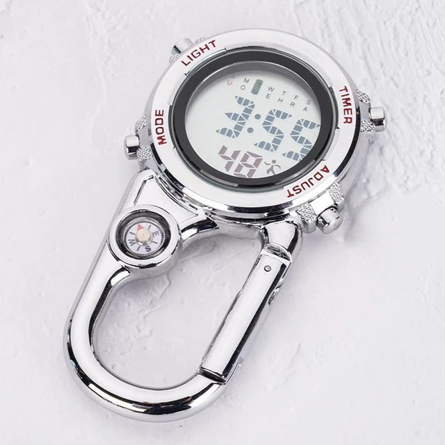 Alt view image 7 of 10 - SOEWIOU Multifunctional Mountaineering Pocket Watch, Waterproof Luminous Digital Hanging Watch, Sports Watch Red