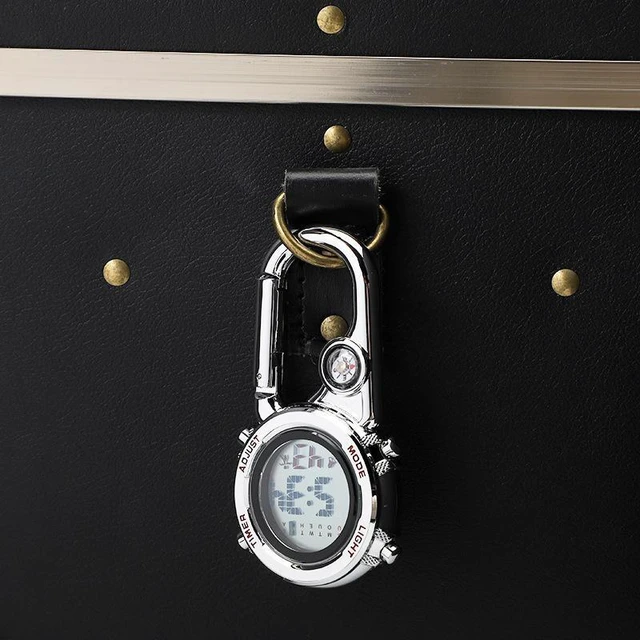 Alt view image 9 of 10 - SOEWIOU Multifunctional Mountaineering Pocket Watch, Waterproof Luminous Digital Hanging Watch, Sports Watch Red