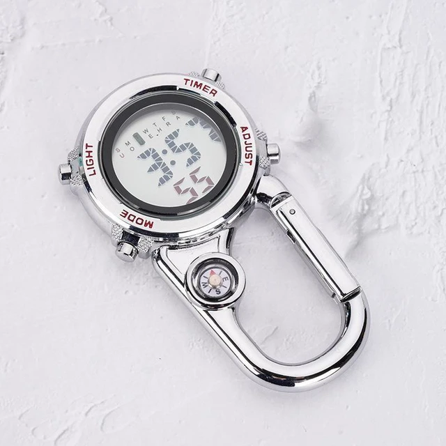 Alt view image 8 of 10 - SOEWIOU Multifunctional Mountaineering Pocket Watch, Waterproof Luminous Digital Hanging Watch, Sports Watch Red