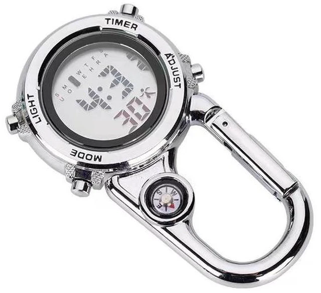 Alt view image 10 of 10 - SOEWIOU Multifunctional Mountaineering Pocket Watch, Waterproof Luminous Digital Hanging Watch, Sports Watch Red