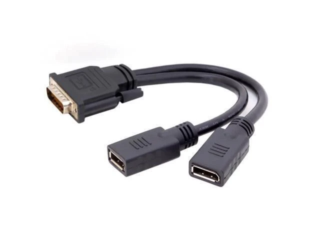 Alt view image 6 of 6 - Displayport DP Dual to DMS-59Pin Cable DMS-59Pin Male to Dual DP Displayport Female Splitter Cord for PC Graphics Card
