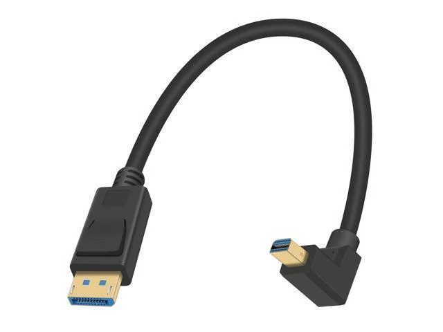 Alt view image 8 of 14 - 90 Degree Mini Displayport to Displayport Cable, Extreme Thin Down Angle Mini Dp Male to DP Male Cable with Gold-Plated for Gaming Monitor 1Ft