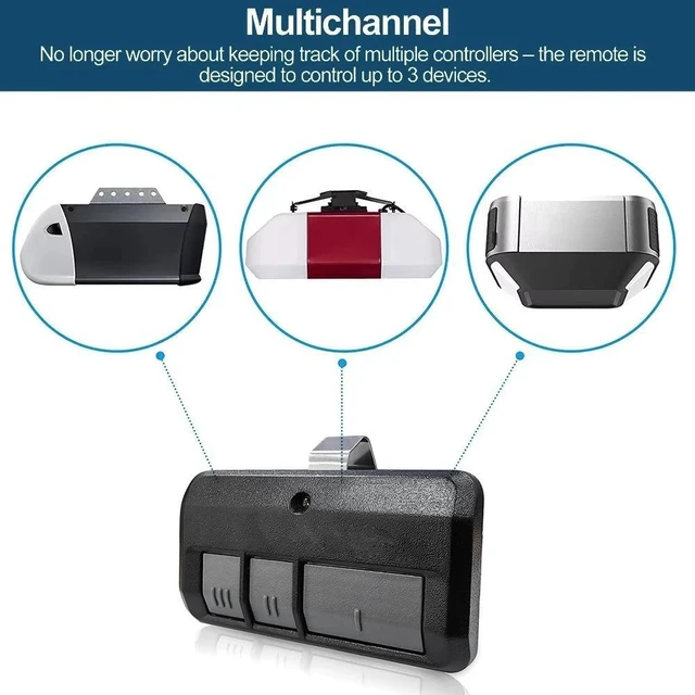 Alt view image 10 of 12 - SOEWIOU 893MAX Universal Garage Door Opener Remote, Compatible with Chamberlain, LiftMaster, Craftsman, 3-Button Security+2.0 Rolling Code Transmitter