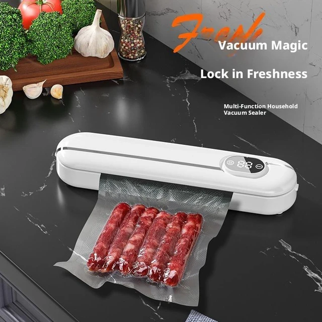 Alt view image 9 of 9 - SOEWIOU Automatic Vacuum Sealer, Household Food Vacuum Packaging Machine, Small Vacuum Sealing Machine for Food Preservation, Gold