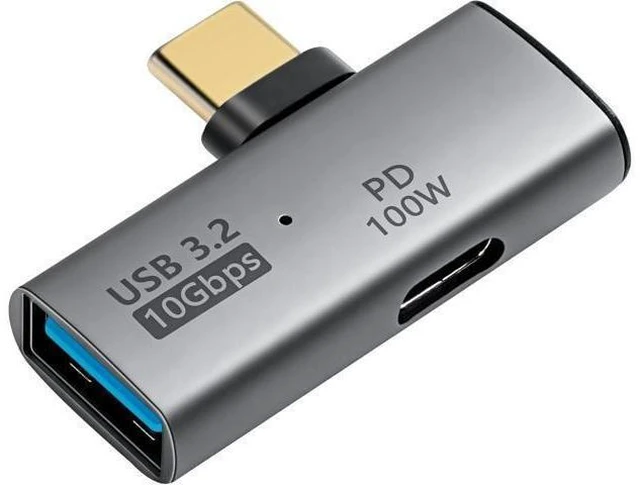Alt view image 8 of 14 - USB C to USB 3.2 10Gbps Type C to USB A Female OTG Adapter and 100W PD Power Supply Adapter for Laptop Tablet Phone - Grey