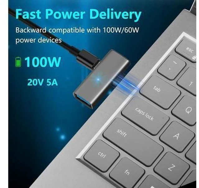 Alt view image 12 of 14 - USB C to USB 3.2 10Gbps Type C to USB A Female OTG Adapter and 100W PD Power Supply Adapter for Laptop Tablet Phone - Grey