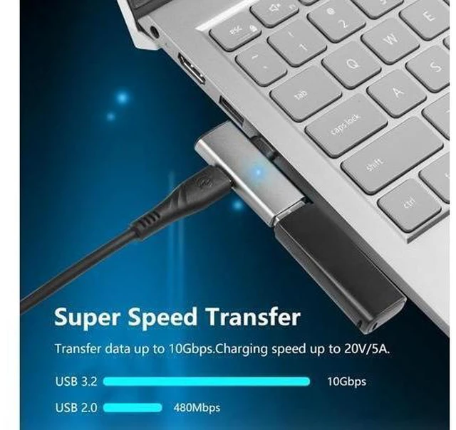 Alt view image 10 of 14 - USB C to USB 3.2 10Gbps Type C to USB A Female OTG Adapter and 100W PD Power Supply Adapter for Laptop Tablet Phone - Grey