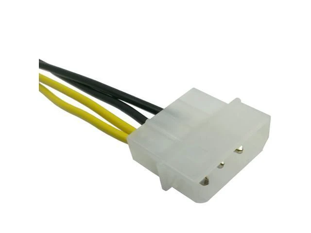 Alt view image 7 of 8 - (3-Pack) 4 Pin Molex Connector, LP4 Molex to ATX 4 Pin Connector Auxiliary Power Adapter Cable 9.5-inch (24cm)