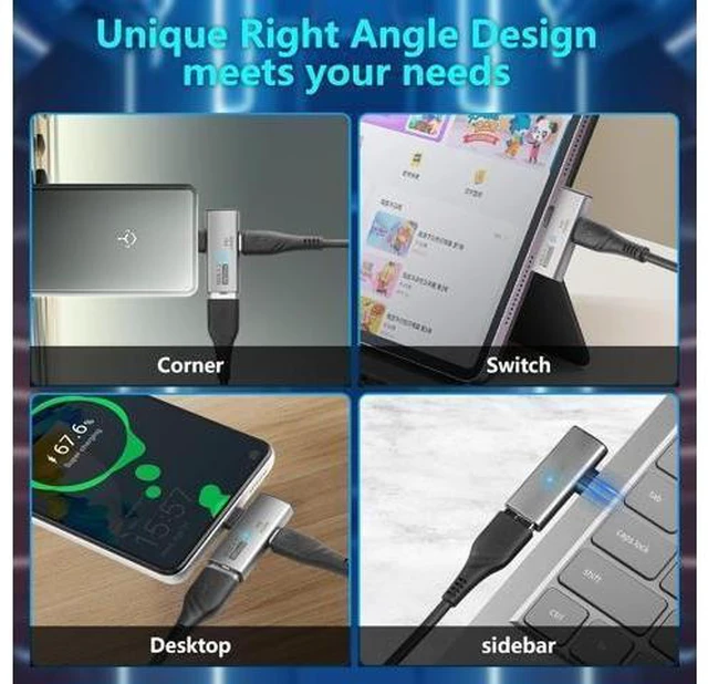 Alt view image 13 of 14 - USB C to USB 3.2 10Gbps Type C to USB A Female OTG Adapter and 100W PD Power Supply Adapter for Laptop Tablet Phone - Grey