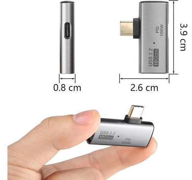 Alt view image 14 of 14 - USB C to USB 3.2 10Gbps Type C to USB A Female OTG Adapter and 100W PD Power Supply Adapter for Laptop Tablet Phone - Grey