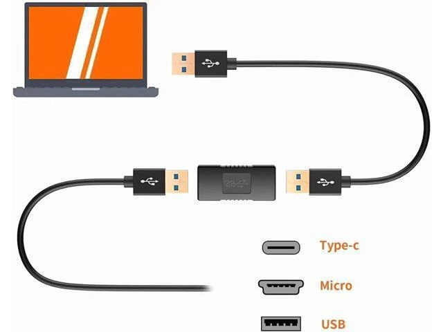 Alt view image 11 of 14 - USB 3.0 Coupler 2 Pack USB 3.0 Type A Female to Female Extension Adapter USB to USB Adapter Black