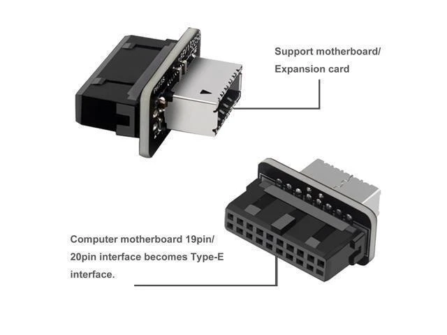 Alt view image 8 of 12 - USB 3.2 Gen 1 to USB 3.2 Gen 2 Header Adapter, USB 3.1 Type-E Key-A to USB 3.0 20 Pin Header Converter for Type C Motherboard (Vertical Type)