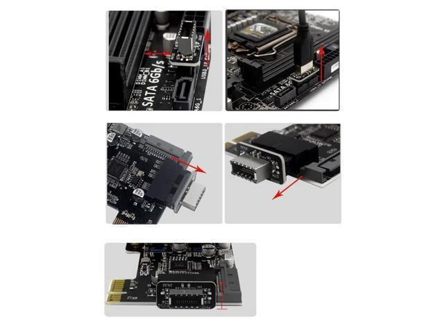 Alt view image 12 of 12 - USB 3.2 Gen 1 to USB 3.2 Gen 2 Header Adapter, USB 3.1 Type-E Key-A to USB 3.0 20 Pin Header Converter for Type C Motherboard (Vertical Type)