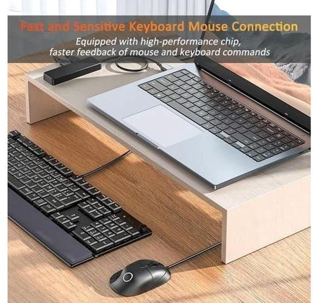 Alt view image 11 of 14 - USB Hub VIENON 4-Port USB 3.0 Hub USB Splitter USB Expander for Laptop Xbox Flash Drive HDD Console Printer Camera Keyborad Mouse- Black/USB Port