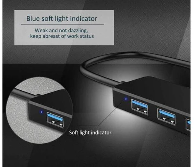 Alt view image 14 of 14 - USB Hub VIENON 4-Port USB 3.0 Hub USB Splitter USB Expander for Laptop Xbox Flash Drive HDD Console Printer Camera Keyborad Mouse- Black/USB Port