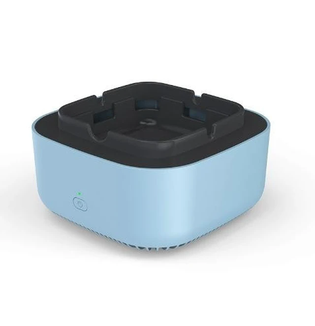 Alt view image 6 of 6 - Negative Ion Air Purifier Ashtray Battery Powered Smoke Remover Ashtray Portable Secondhand Smoke and Odor Eliminator Compact Low Noise Ash Tray for Bedroom Restaurant Sky Blue
