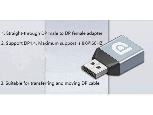 Alt view image 12 of 14 - Displayport Female to Displayport Male Adapter Converter 8K@60Hz DP 1.4 Male to DP Female Adapter Extender for Laptop PC TV Monitor