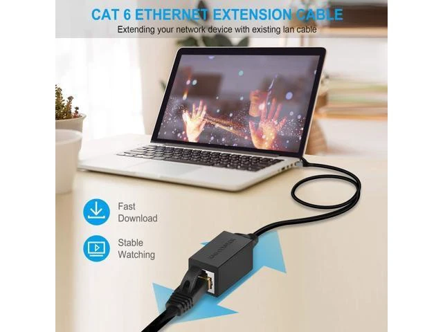 Alt view image 14 of 14 - RJ45 Inline Coupler,RJ45 Coupler, Network Coupler, for Cat7/Cat6/Cat5e/cat5 Ethernet Cable Extender Connector - Female to Female, Black 6 Pack
