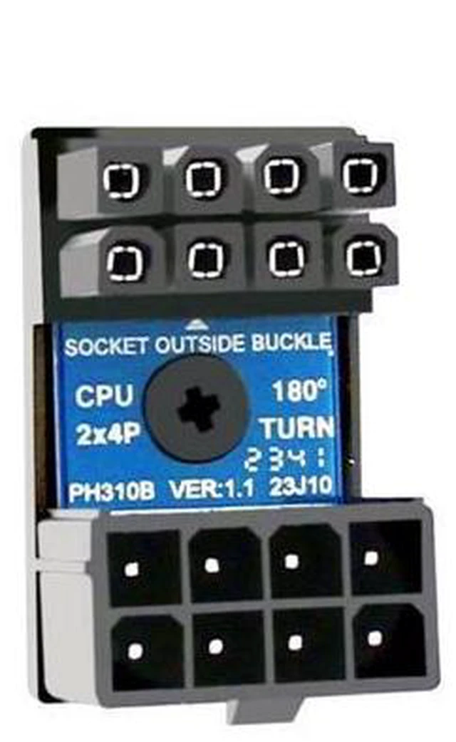 Alt view image 8 of 14 - CPU 8 Pin Power Adapter 180 Degree Steering Connector for Desktop Graphics Card Mainboard to Reduce The Height of Power Cord (PH310B)