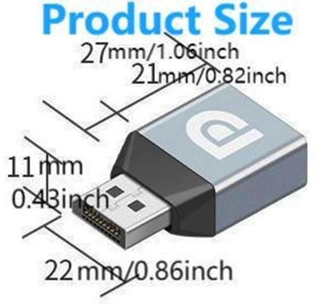 Alt view image 14 of 14 - Displayport Female to Displayport Male Adapter Converter 8K@60Hz DP 1.4 Male to DP Female Adapter Extender for Laptop PC TV Monitor