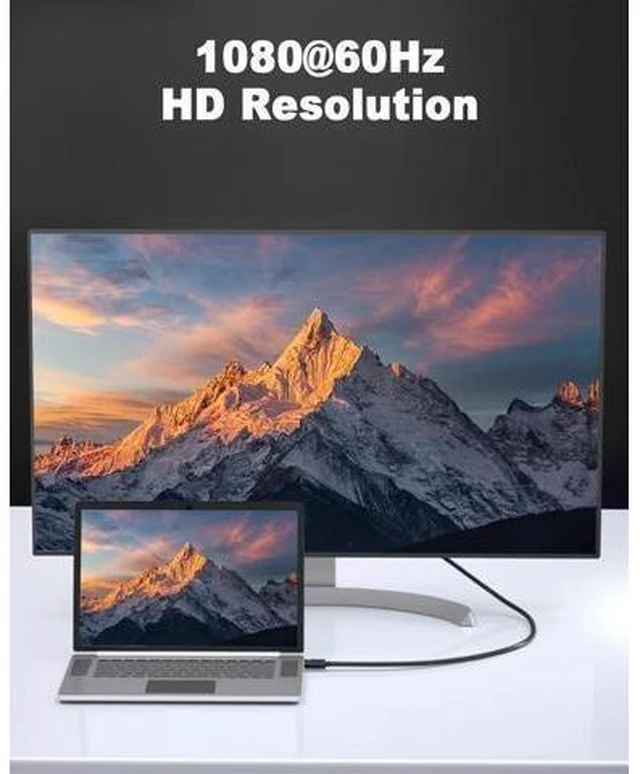 Alt view image 10 of 14 - DisplayPort to VGA Cable 6FT/1.8M, Displayport to VGA Adapter Gold Plated 1080P@60Hz for Monitor, Laptop, PC, TV, Projector (Not Bidirectional)