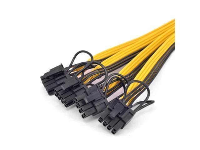 Alt view image 9 of 12 - PCIe GPU 6pin 1 to 4 way 6+2Pin Female to Male Extension Cable PCI-e Graphics card 6Pin to 8pin power supply Port Multiplier