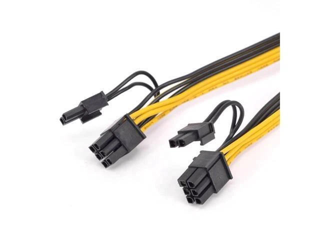 Alt view image 11 of 12 - PCIe GPU 6pin 1 to 4 way 6+2Pin Female to Male Extension Cable PCI-e Graphics card 6Pin to 8pin power supply Port Multiplier