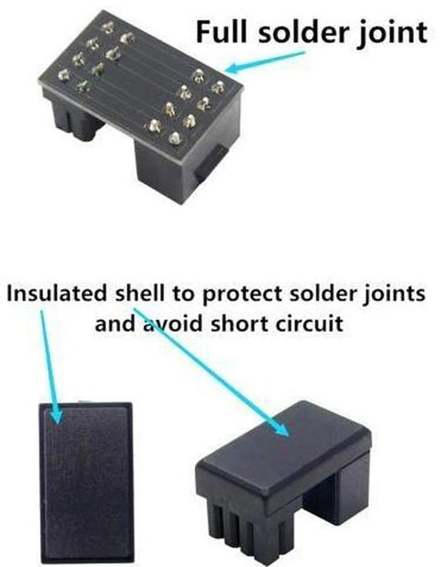 Alt view image 11 of 14 - CPU 8 Pin Power Adapter 180 Degree Steering Connector for Desktop Graphics Card Mainboard to Reduce The Height of Power Cord (PH310B)