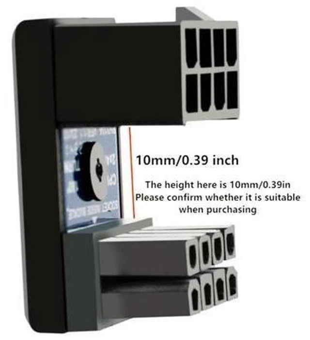 Alt view image 12 of 14 - CPU 8 Pin Power Adapter 180 Degree Steering Connector for Desktop Graphics Card Mainboard to Reduce The Height of Power Cord (PH310B)