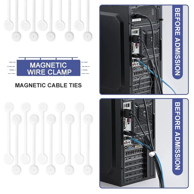 Alt view image 10 of 14 - Reusable Magnetic Cord Ties,Magnetic Cable Ties(10-Pack, White) | Magnetic Cable Organizer,Silicone Twist Ties for Cable Bundling, Organizing, Earphone Cords Wrap,Bookmarks & Fridge Magnets