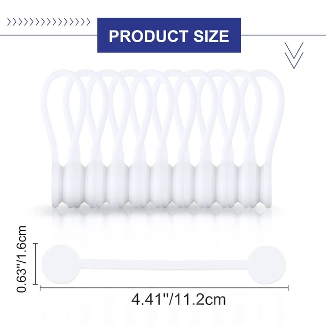 Alt view image 9 of 14 - Reusable Magnetic Cord Ties,Magnetic Cable Ties(10-Pack, White) | Magnetic Cable Organizer,Silicone Twist Ties for Cable Bundling, Organizing, Earphone Cords Wrap,Bookmarks & Fridge Magnets