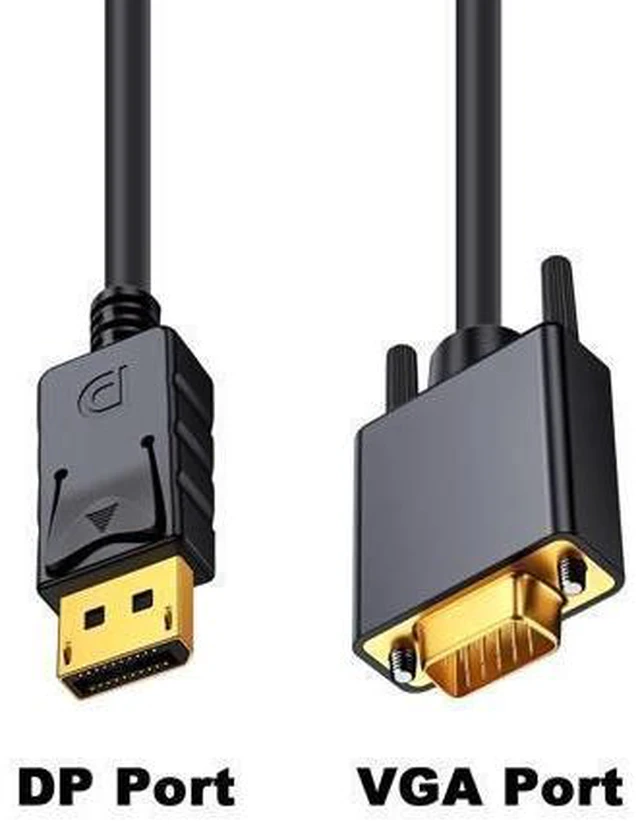 Alt view image 12 of 14 - DisplayPort to VGA Cable 6FT/1.8M, Displayport to VGA Adapter Gold Plated 1080P@60Hz for Monitor, Laptop, PC, TV, Projector (Not Bidirectional)